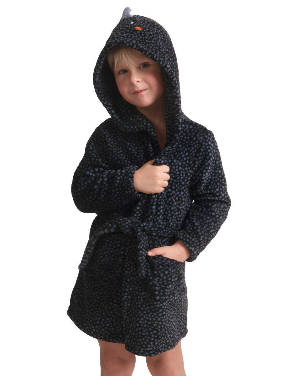 Fleece kinderbadjas dinosaurus - met capuchon-92