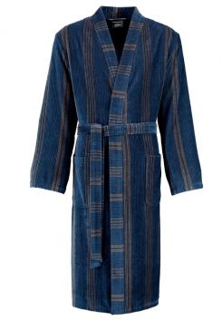Heren kimono blauw – velours-katoen - Cawo