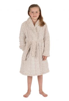 Kinderbadjas lichtbruin – teddy – fleece - Pastunette