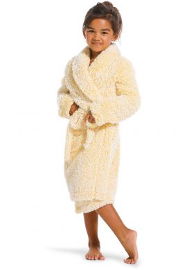 Fleece kinderbadjas fluffy geel - Rebelle